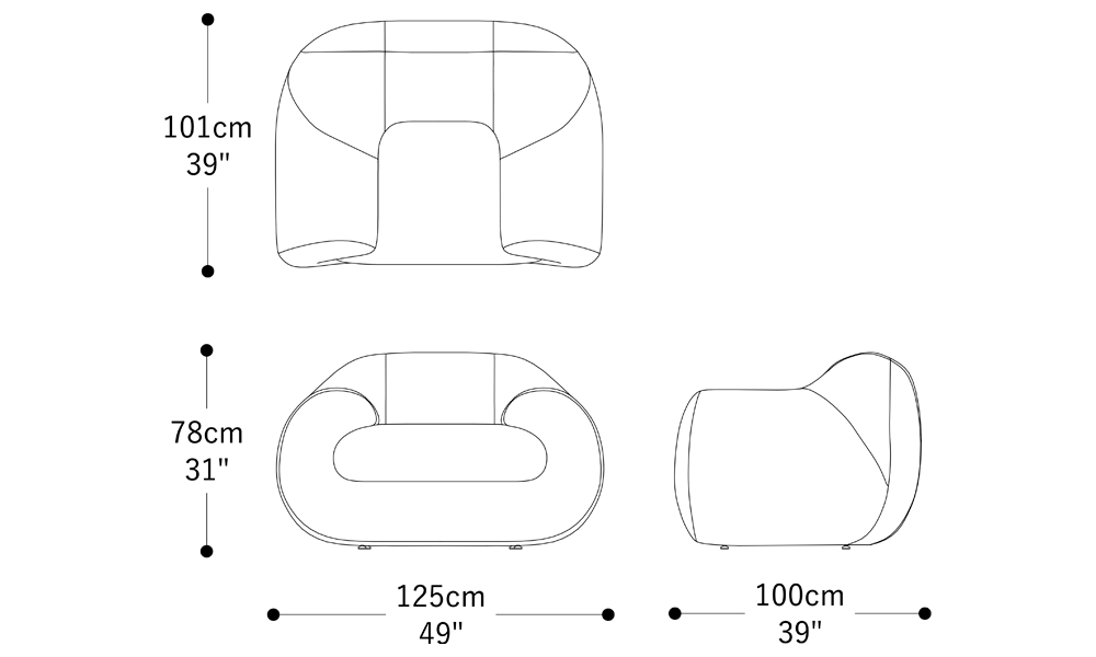 Image of the main dimensions of the product